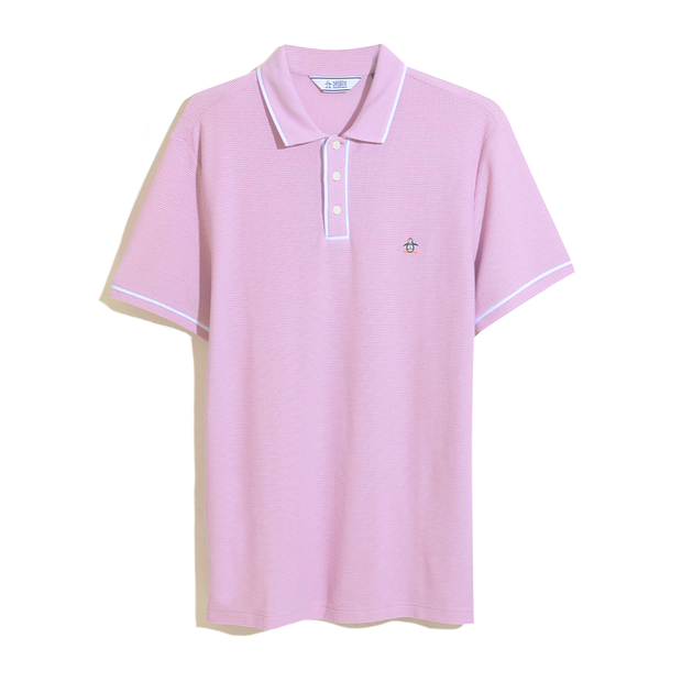 Icons Bentley Mesh Polo Shirt In Parfait Pink