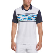 Johnny Collar Camo Chest Tennis Polo Shirt In Bright White