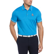 Pete Tipped Golf Polo Shirt In Mediterranean Blue