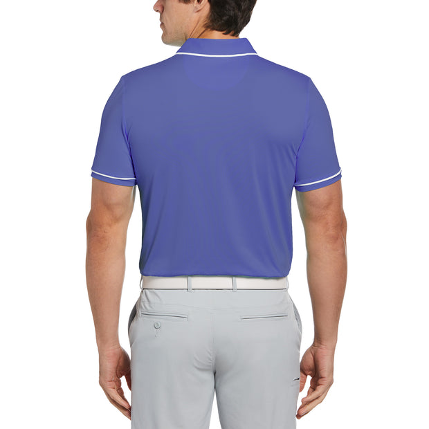 Oversized Pete Tipped Short Sleeve Golf Polo Shirt In Amparo Blue