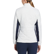 Women's Insulated Full Zip Golf Jacket With Stretch Panels In Bright White