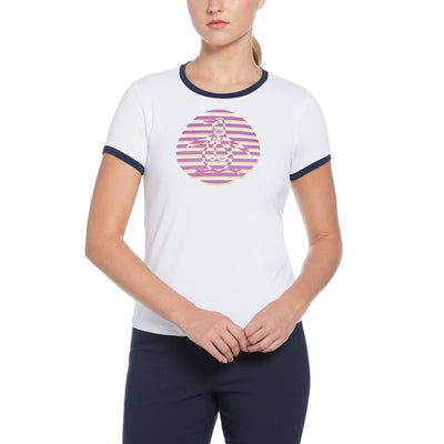 Women's Circle Pete Performance Tennis T-Shirt In Bright White