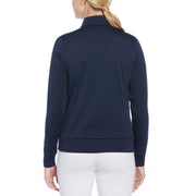 Women's Full Zip Golf Jacket With Piping In Black Iris