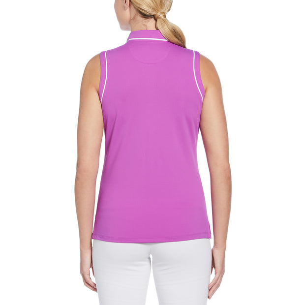 Women's Veronica Sleeveless Golf Polo Shirt In Purple Cactus Flower