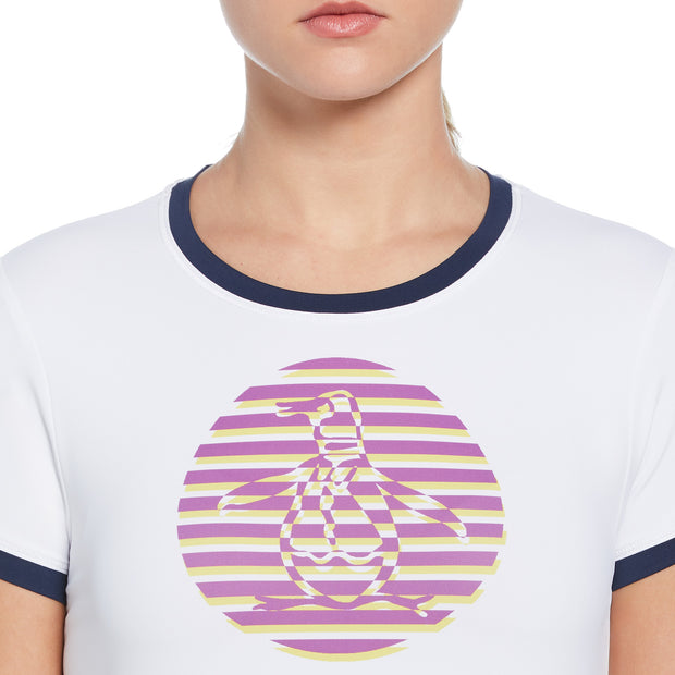 Women's Circle Pete Performance Tennis T-Shirt In Bright White