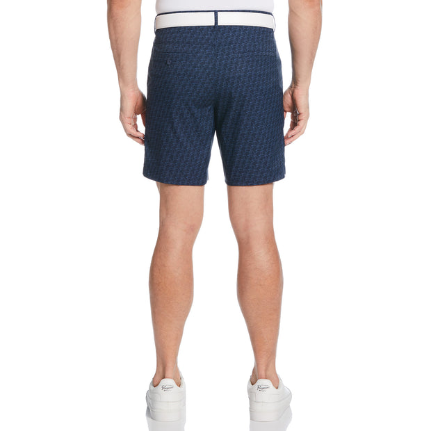 Penguin Print Performance Golf Shorts In Black Iris