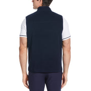 Mixed Media Reversible Fleece Golf Gilet In Black Iris