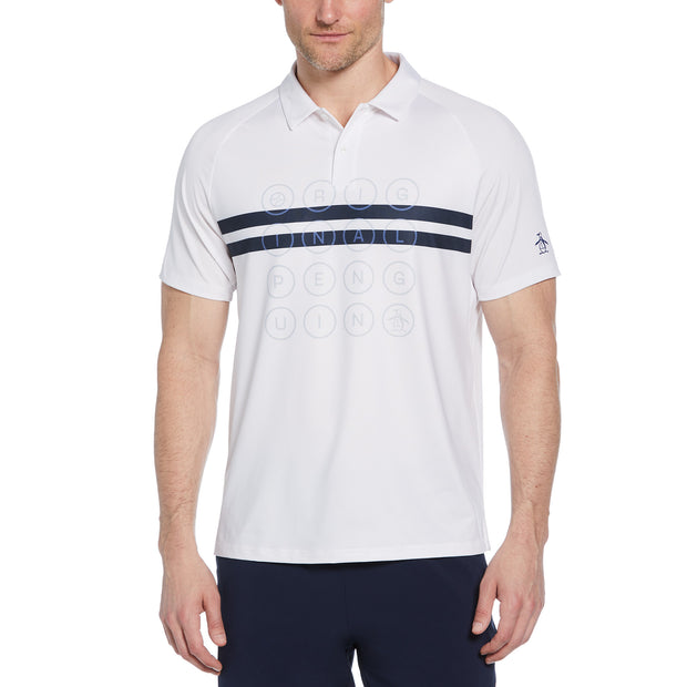 Colour Block Logo Performance Tennis Polo Shirt In Bright White