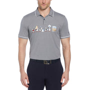 Barback Pete Printed Golf Polo Shirt In Black Iris