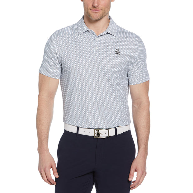 Heritage Geo Print Golf Polo Shirt In Quarry