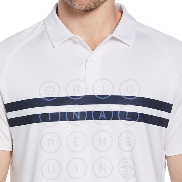 Colour Block Logo Performance Tennis Polo Shirt In Bright White