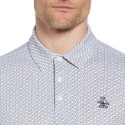 Heritage Geo Print Golf Polo Shirt In Quarry