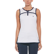 Women's Contrast Binding Bow Golf Shirt In Bright White