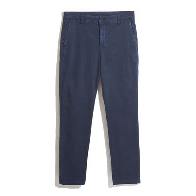 Slim Fit Sateen Chino Trousers In Dark Sapphire