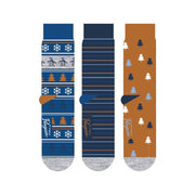 3 Pack Fairisle Ankle Socks In Dusty Blue