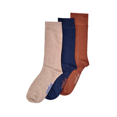 3 Pack Ankle Socks In Beige