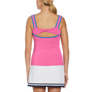 Women's Heart Tennis Tank Top With Back Knot Detail In Cheeky Pink