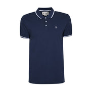 Tipped Pique Polo Shirt In Medieval Blue