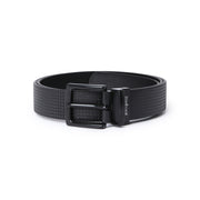 Tonal Textured Belt In Caviar