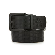 Tonal Textured Belt In Caviar