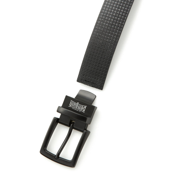 Tonal Textured Belt In Caviar