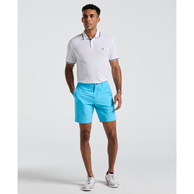 Technical Flat Front 8" Golf Shorts In Aquarius