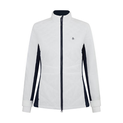 Women's Insulated Full Zip Golf Jacket With Stretch Panels In Bright White