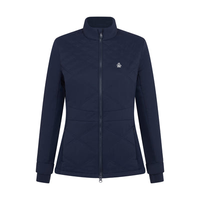 Women's Insulated Full Zip Golf Jacket With Stretch Panels In Black Iris