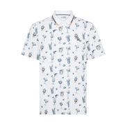 19th Hole Printed Golf Polo Shirt In Bright White