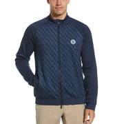 Penguin Print Heritage Golf Track Jacket In Black Iris Bijou Heather