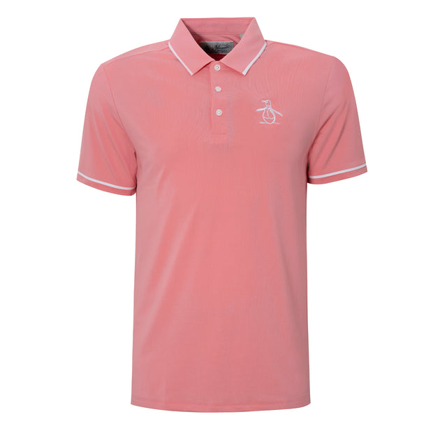 Oversized Pete Tipped Golf Polo Shirt In Pink | Original Penguin®