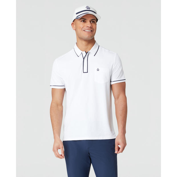 Technical Earl Short Sleeve Golf Polo Shirt In Bright White