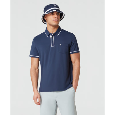 Technical Earl Short Sleeve Golf Polo Shirt In Black Iris