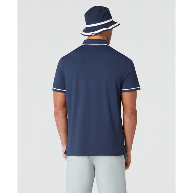 Technical Earl Short Sleeve Golf Polo Shirt In Black Iris