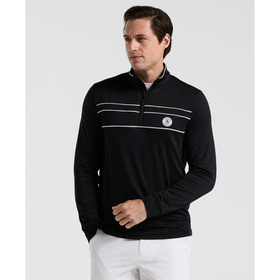 Lightweight 1/4" Zip Corded Pullover Golf Base Layer In Caviar