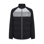 Mixed Media Colour Blocked Insulated Full Zip Golf Jacket In Caviar