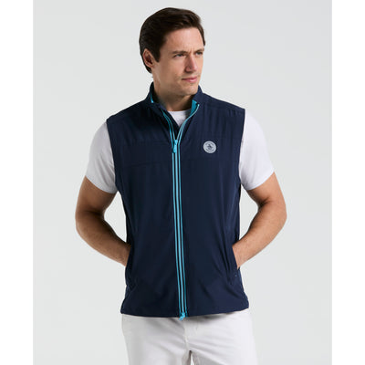 Heritage Lightweight Packable Golf Gilet In Black Iris