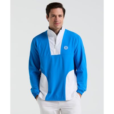 1/4 Zip Lightweight Color Block Layering Golf Shirt In French Blue