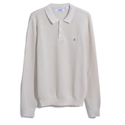 Mesh Sweater Polo Shirt In Birch