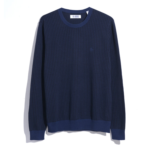 Tonal Jacquard Jumper In Medieval Blue