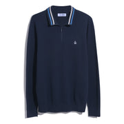 1/4 Zip Tipped Jumper In Dark Sapphire