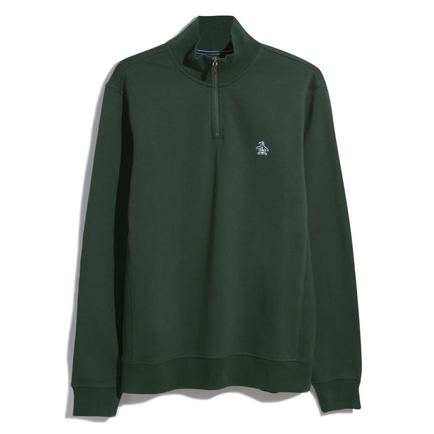 Sticker Pete Fleece Organic Cotton Quarter Zip Sweatshirt In Sycamore