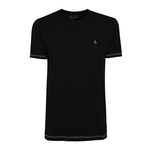 Coverstitch Crew Neck T-Shirt In True Black