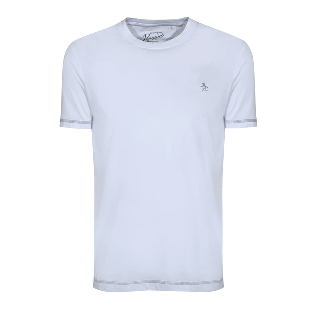 Coverstitch Crew Neck T-Shirt In Bright White