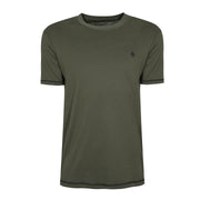 Coverstitch Crew Neck T-Shirt In Deep Lichen Green