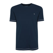 Coverstitch Crew Neck T-Shirt In Dress Blues