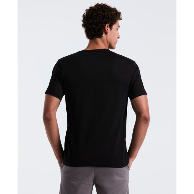 Pin Point Embroidered Logo Organic Cotton T-Shirt In True Black