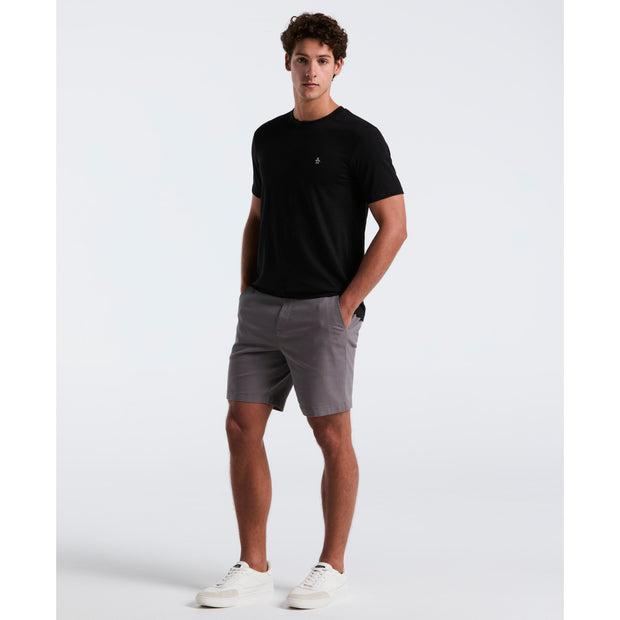 Pin Point Embroidered Logo Organic Cotton T-Shirt In True Black
