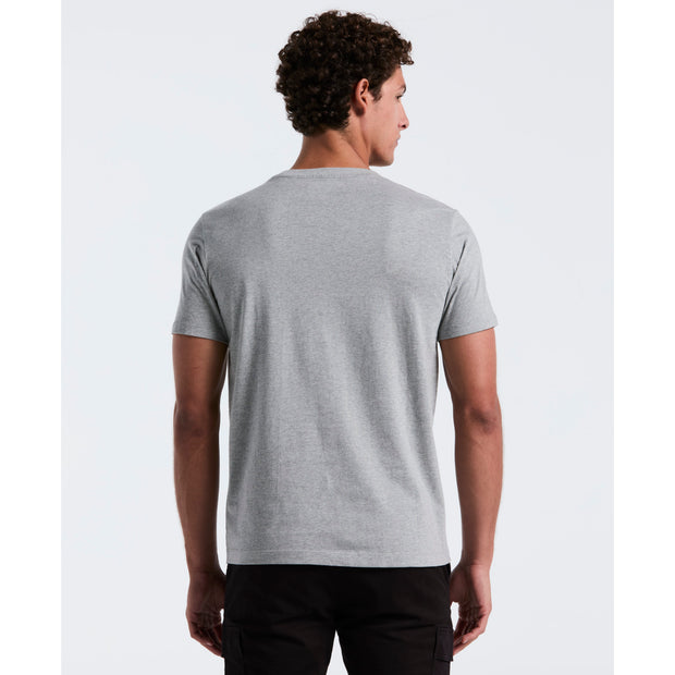 Pin Point Embroidered Logo Organic Cotton T-Shirt In Rain Heather
