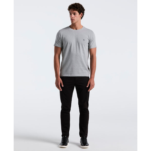 Pin Point Embroidered Logo Organic Cotton T-Shirt In Rain Heather